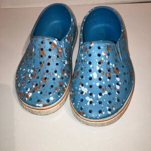 Blue & Orange Speckled Native Shoes Size 7 Toddler Dolphins Colors Water Shoes